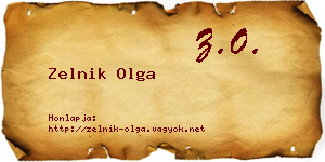 Zelnik Olga névjegykártya
